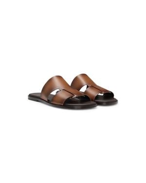 BOSS Leather Slides Made - Brown