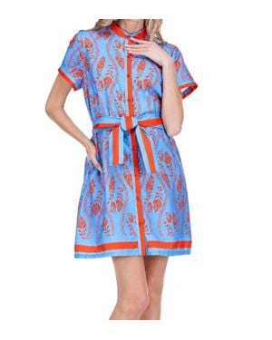 J joy Placket Dress - Blue
