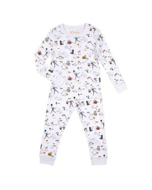 Petidoux Boy's Halloween Party Pajama - White