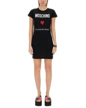 Moschino Oversized Dress With Graphic Elements in White | Lyst