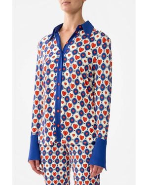 CAMILLA Fitted Jersey Shirt - Blue