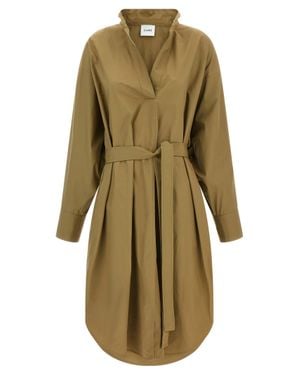 Nude Cotton Midi Dress - Green