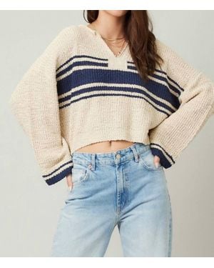 illa illa Slouchy Cropped Sweater - Blue