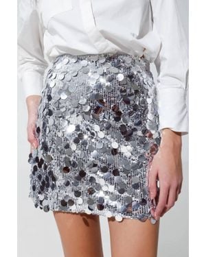 Q2 Big Sequin Mini Skirt - Metallic