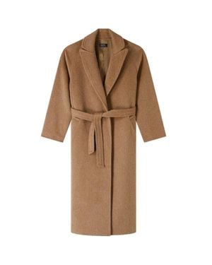 A.P.C. Loose-Fit Camel Coat With Tailored Collar - Brown