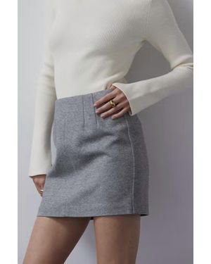 Crescent Lyla Brushed Tweed Mini Skirt - Gray