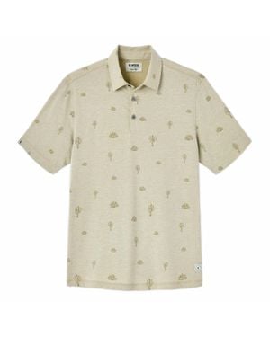 Linksoul Astoria Polo Shirts Printed Cotton Short Sleeve Srt462 - Natural