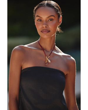 LSPACE Tessa 100% Linen Strapless Top - Black