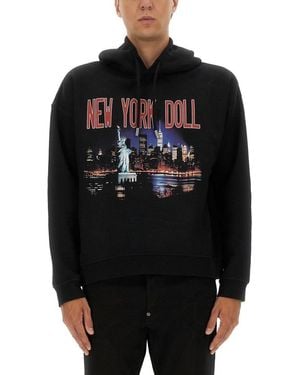 DSquared² Graphic Print Hoodie - Black