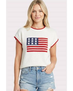 Staccato Flag Top - White