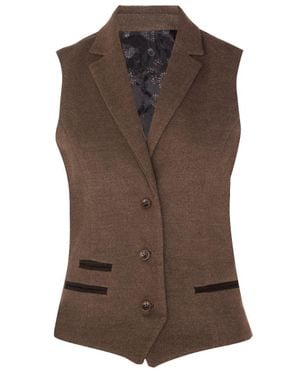 Oliver Tweed Tweed 1920S Herringbone Light Waistcoat - Brown