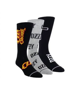 Perri's Socks 3 Pairs Ozzy Assorted Crew Socks - Blue