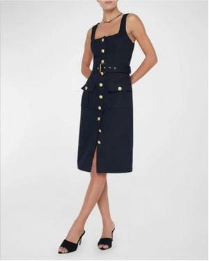 L'Agence Idy Button Down Dress - Blue
