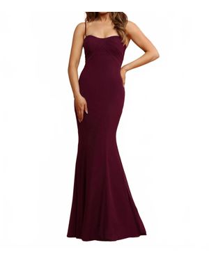 Da Vinci Bridal Chiffon Fit And Flare Bridesmaid Dress - Red