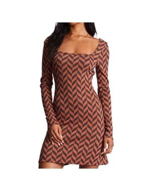 Billabong Still Your Girl Long Sleeve Mini Dress - Red