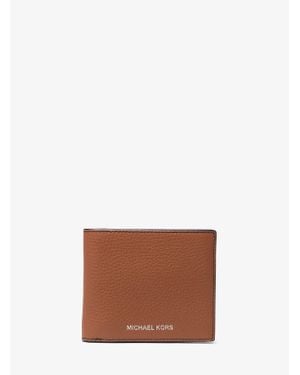 Michael Kors Hudson Pebbled Leather Billfold Wallet - White