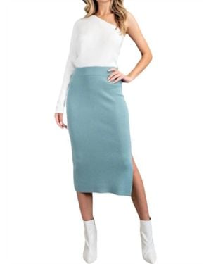 Eesome Knit Midi Skirt - Blue
