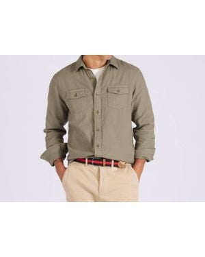 Grayers Brando Lightweight Double Cloth Shirt In Military Olive - Multicolor