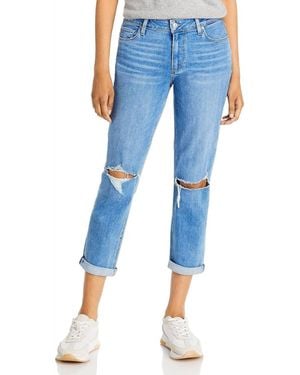 PAIGE Brigitte Mid Rise Boyfriend Jeans - Blue