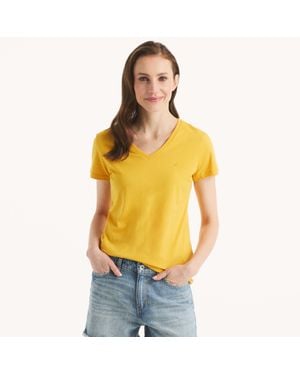 Nautica V-Neck Deck T-Shirt - Yellow