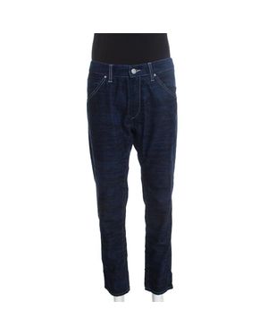 Isabel Marant Étoile Dark Tiger Striped Corduroy Cropped Pants - Blue