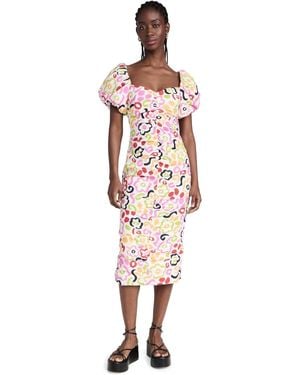 RHODE Tessa Dress, Painted Bloom - Red