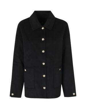 Anine Bing Luca Utility Oversized Wool-Cashmere Jacket - Black