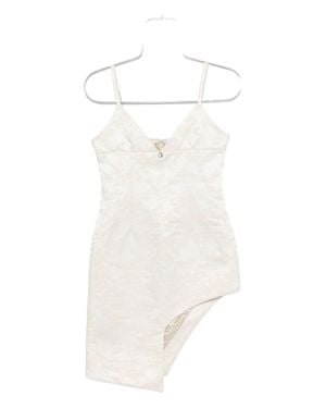 Coperni Mini Dress With Floral Jacquard Pattern - White