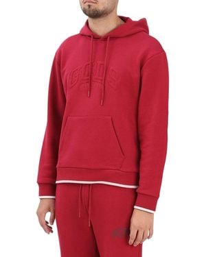 Gcds Cotton Embossed Hoodie - Red