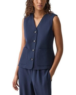 Theory Zig Zag Stitch Vest - Blue