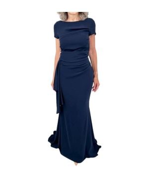 Talbot Runhof Bouvier Stretch Crepe Long Dress - Blue