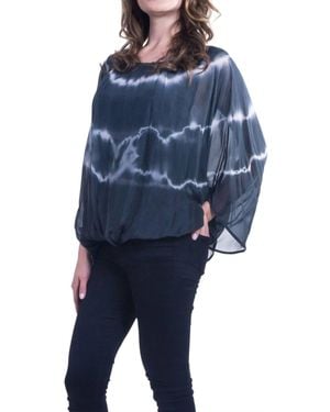 Gigi Moda Francia 3/4 Sleeve Blouse - Blue