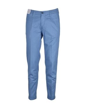 Re-hash Linen Cotton-Blend Tailored Pants - Blue