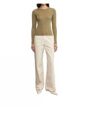 Enza Costa Supima Cotton New Classic L/S Tee - Natural