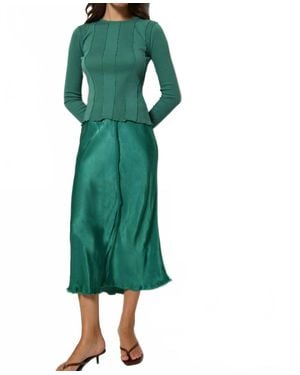 Nation Ltd Lola Seamed Midi Skirt - Green