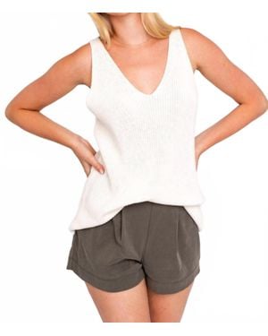 Blank NYC V-Neck Sweater Tank - White