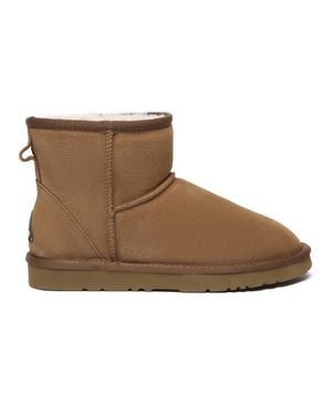 EverAu Australia Ostrich Leather Short Boots - Brown