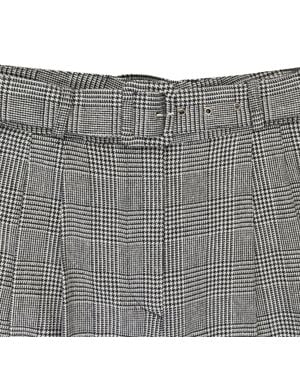 FUNG LAN AND CO. Houndstooth Belted Trouser - Metallic