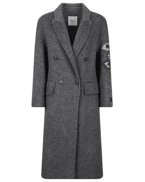 ERMANNO FIRENZE Double-Breasted Tailored Wool-Blend Coat - Gray