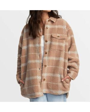 RVCA Birdie Shacket Flannel Jacket - Brown