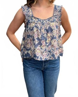 The Great The Victorian Pleat Tank - Blue
