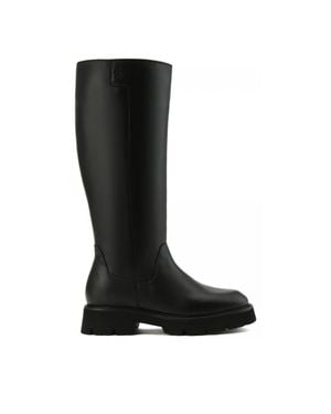 Marc O' Polo Giulia 4A Leather Tall Chunky Sole Boots - Black