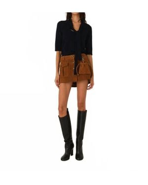 THE GARMENT Suede Mini Skirt - Black