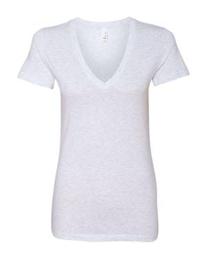 Bella Canvas Jersey Deep V-Neck Tee - White