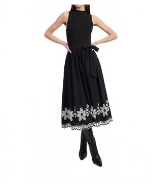 En Saison Isidora Mixed Media Dress - Black