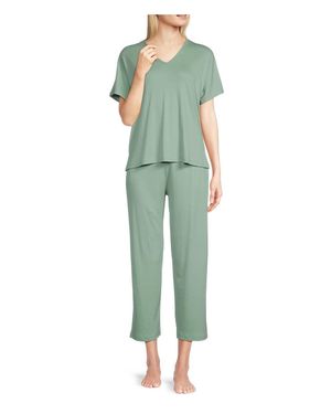 Natori Soothe Short Sleeve Lounge Set - Green
