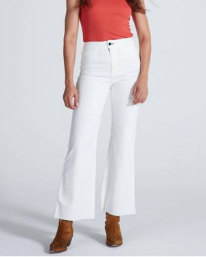ASKK NY Crop Brighton High Rise And Wide Leg Pants - White