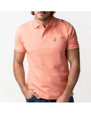 James Bark Regular Fit Polo Shirt With French Bulldog Logo - Orange
