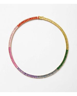 Native Gem Prismatic Tennis Necklace - Metallic