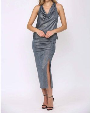 Maven West Cowl Neck Top - Blue